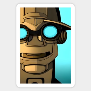 Brown robot man Sticker